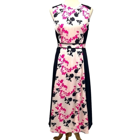 Tanya Taylor Navy Blue Silk Floral Tie Back Maxi Dress Womens 8 - Picture 2 of 15